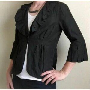 Cabi Womens Size 2 Cossette Dinner Jacket Blazer Black #693 Peplum 3/4 Sleeve